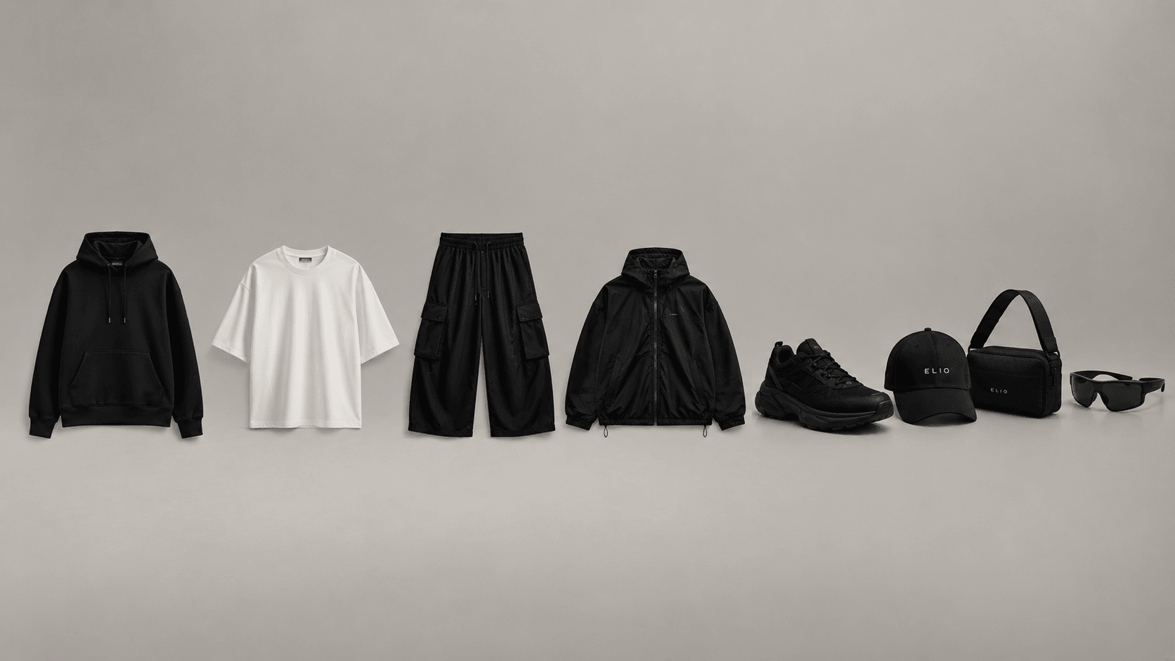 The SS26 essentials laid out in a row